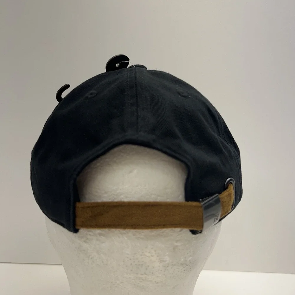 BANANA REPUBLIC Baseball Cap Mixed Media Adjustable Black Tan Strapback Hat NWT